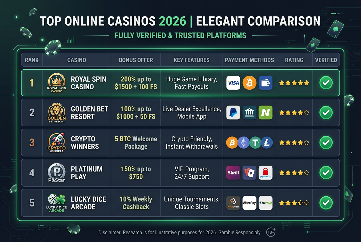 Zestawienie najlepszych kasyn online 2026